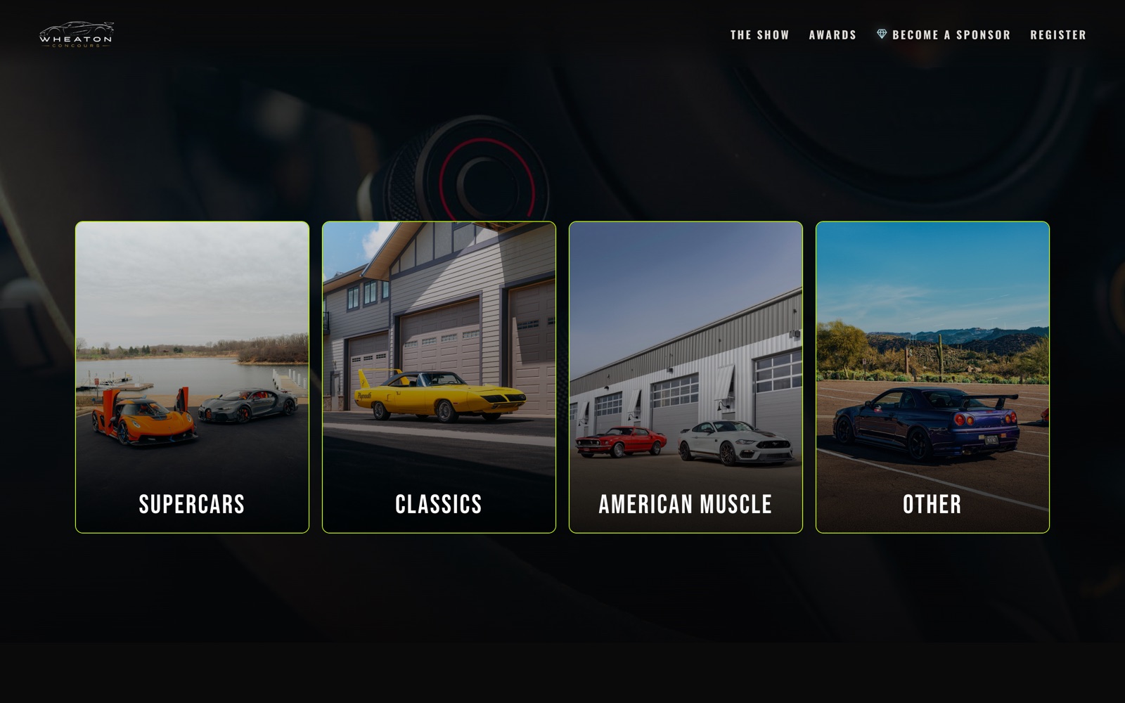 Wheaton Concours car class tiles — Supercars, Classics, American Muscle, Other